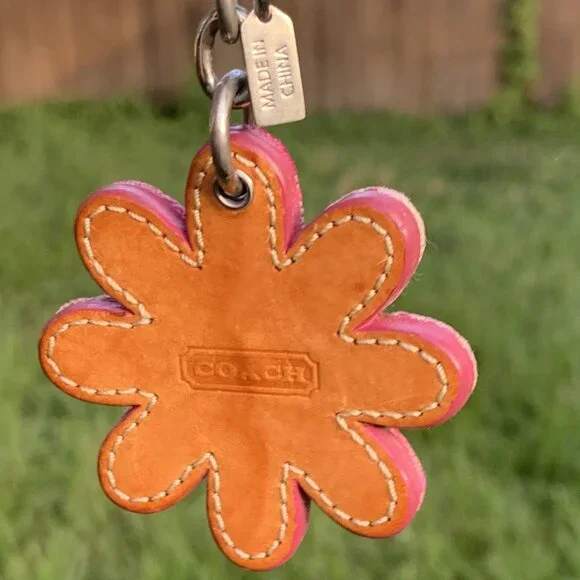 Vintage Coach y2k Signature Daisy Denim Flower Bag Charm - Picture 3 of 6